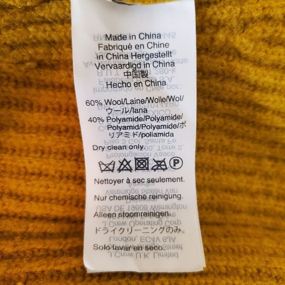 Madewell Rib Knit Wool Blend Sweater V-neck Pullover Sweater Gold Sz S - Picture 5 of 5